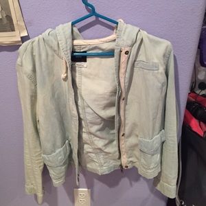 Light denim zip up jacket