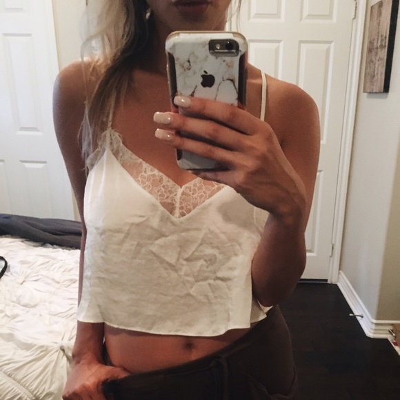 Free People White Lace Crop Top!