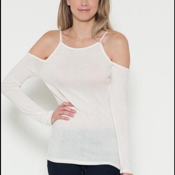 Cold Shoulder Rib Top - Picture 4 of 4