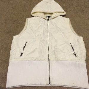 White hooded vest