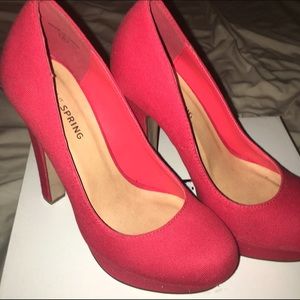 Red Platform Heels
