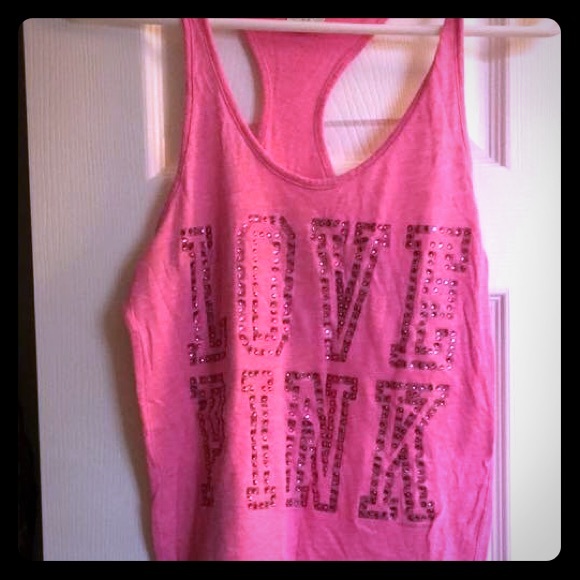 PINK rhinestone racer back