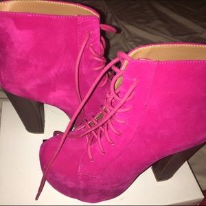 SALE ***** Velvet Hot Pink Heels