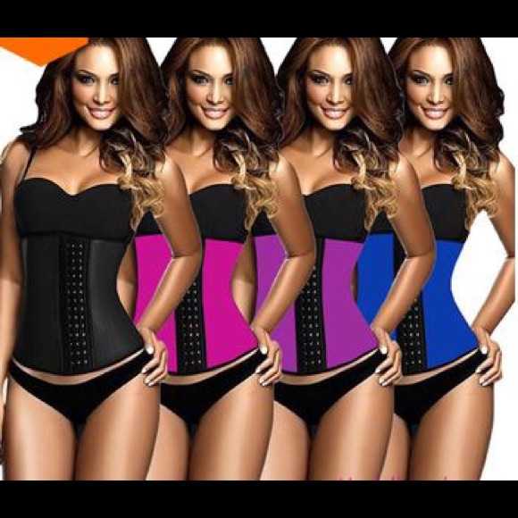 Black latex Waist Training Cincher 9 Steel Boned - Picture 3 of 5