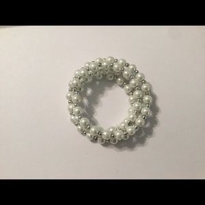 Faux pearl wrap bracelet