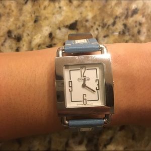Authentic COACH blue leather watch