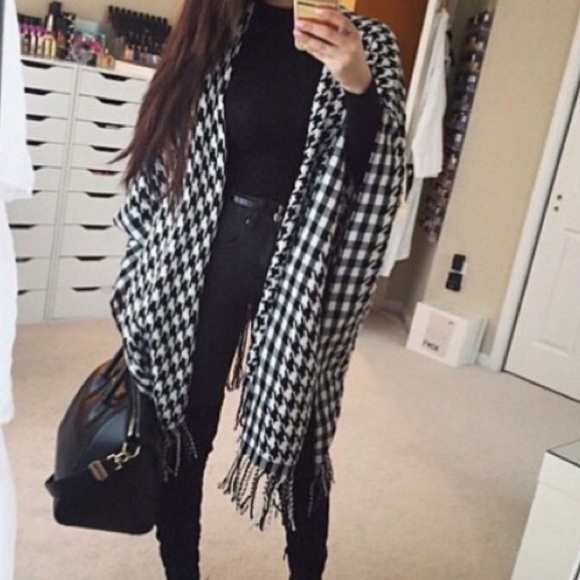 kate spade Jackets & Blazers - Black & White hoodstooth poncho