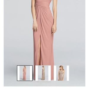 PRICE REDUCED! Pink Beaded Gown w/Ruched Waist!