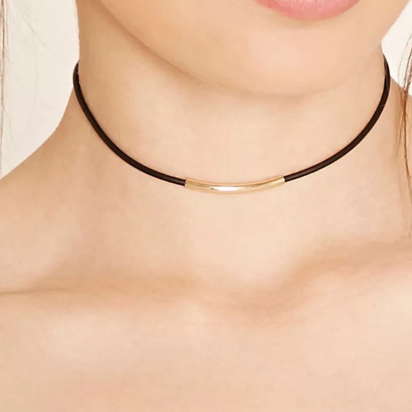 🌸Most Trendy Leather goldChoker necklace N1 - Picture 2 of 4