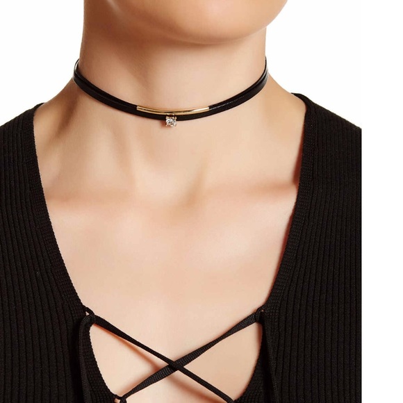 🌸Most Trendy Leather goldChoker necklace N1 - Picture 3 of 4