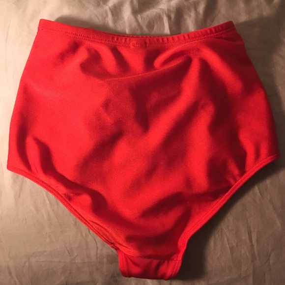 American Apparel high waisted red swim - Picture 3 of 3