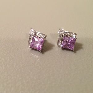 Amethyst & crystal earrings