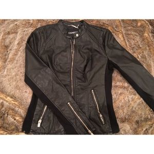NWOT Express black faux-leather jacket