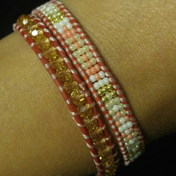 Beaded Leather Wrap Bracelet