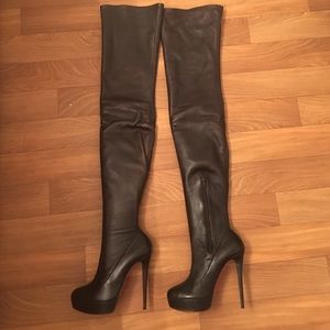 Christian Louboutin thigh high all leather boots
