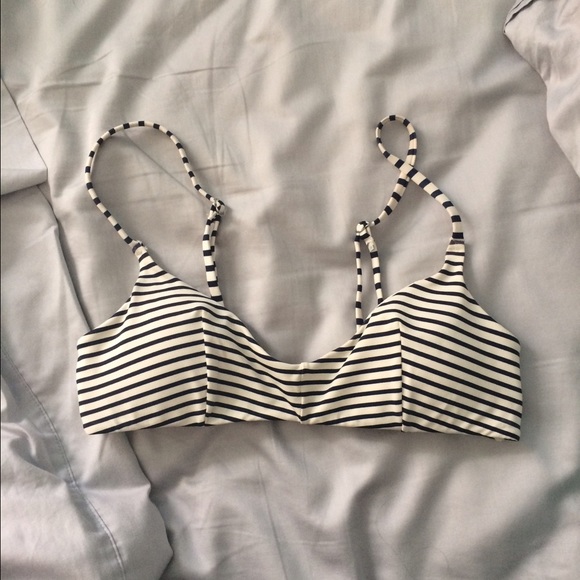 striped bikini top