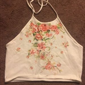 White floral crop top