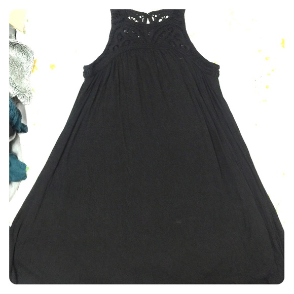 Loft Crochet Top Black Swing Dress
