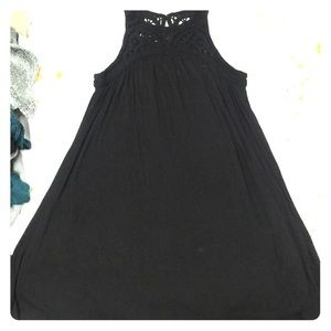 Loft Crochet Top Black Swing Dress