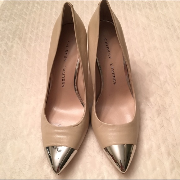 NWT Chinese Laundry Tan w/Silver Cap Toe - Picture 2 of 2