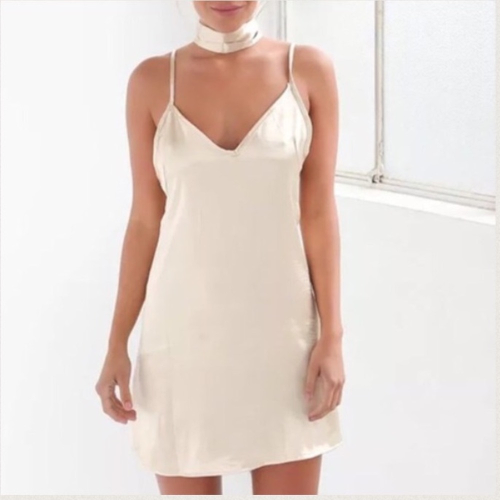 • champagne slip dress •