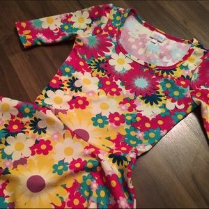 NWOT psychedelic floral XXS LuLaRoe Nicole dress