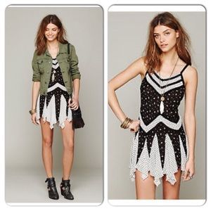 Free People In & Out Ditsy Floral Slip Dress Polka