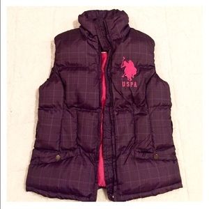 U.S Polo Assn. Puffer Vest Jacket! Purple & Pink
