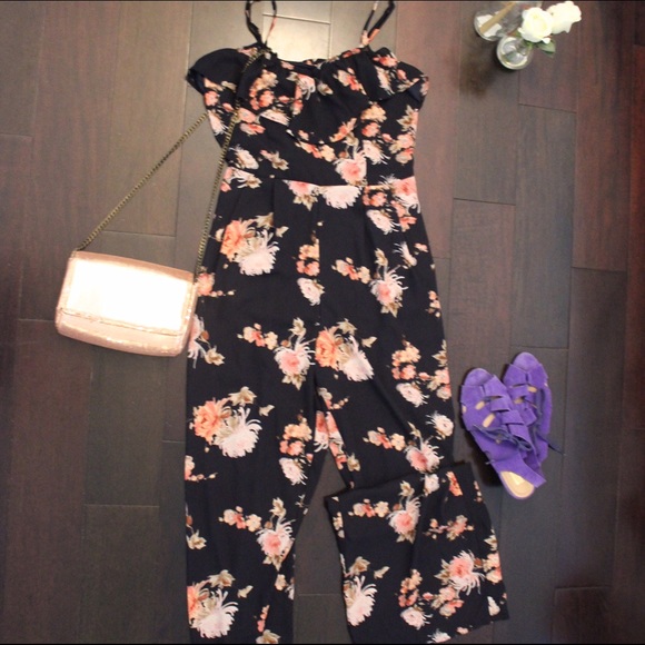 Navy Blue Floral Print Jumper