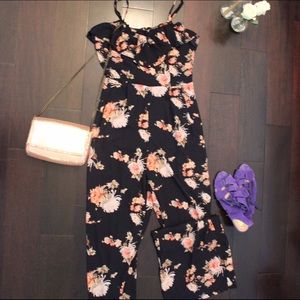 Navy Blue Floral Print Jumper