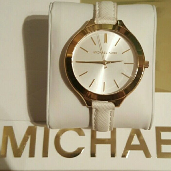 Michael Kors watch Genuine Leather strap+Gold