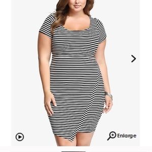 Striped body con dress