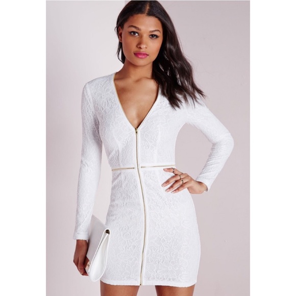 Misguided white lace dress