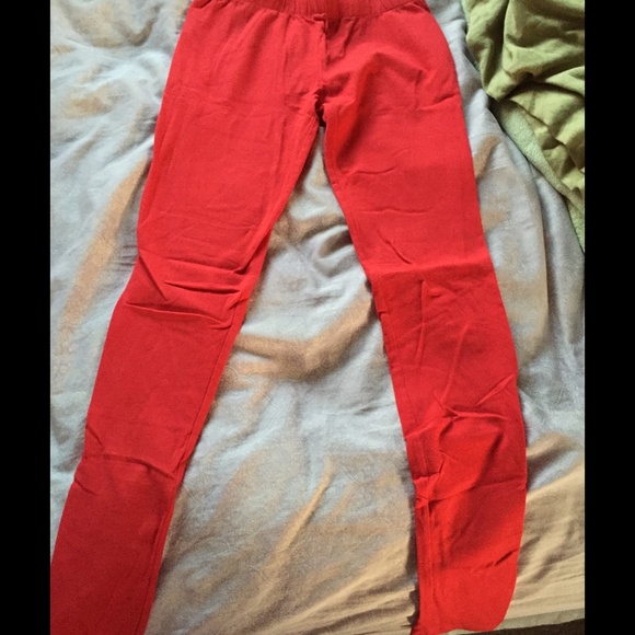 Vibrant red leggings