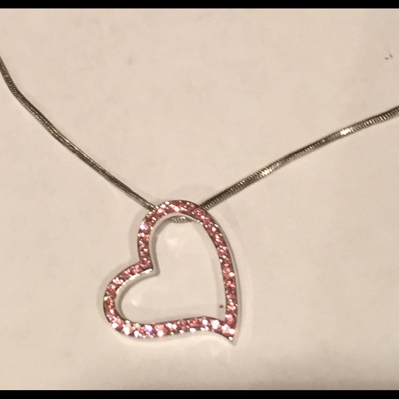 Pink heart necklace