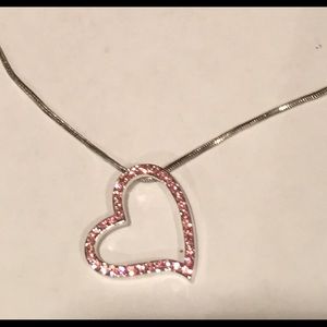 Pink heart necklace