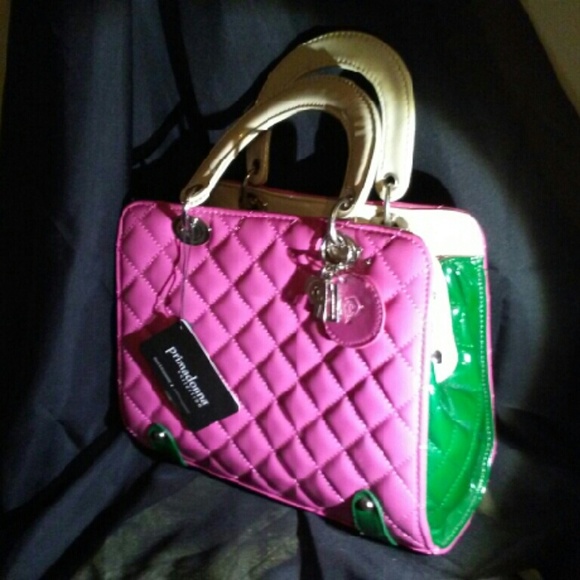 Prima Donna Bags Pink Green Italian Patent Leather Handbag Poshmark