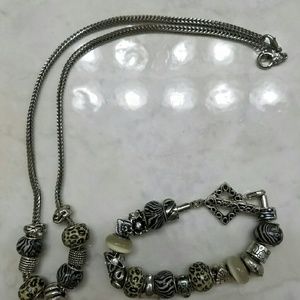 Matching necklace and bracelet