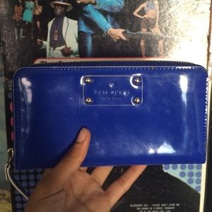 KATE SPADE patent blue wallet