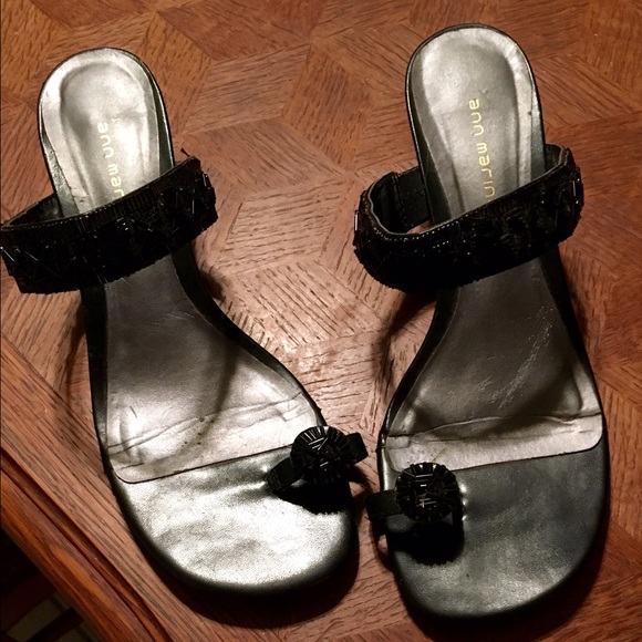 Black Beaded Sandals