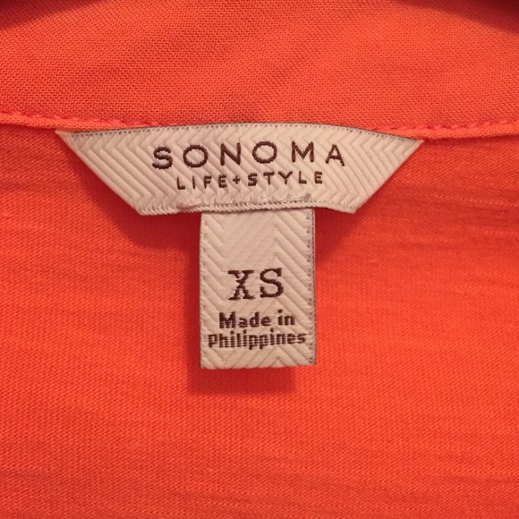 Sonoma Orange Collared Cotton Blouse - Picture 4 of 4