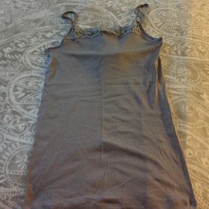 Hanro Grey Tank with Lace - NWT
