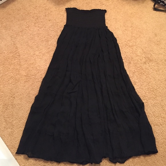 Free People Black Strapless Maxi Dress