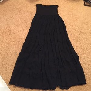Free People Black Strapless Maxi Dress