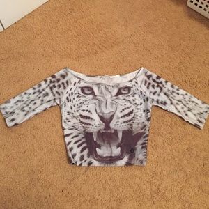 Pacsun Tiger Face Crop Top