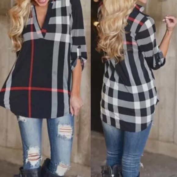 The Madonna plaid t blouse - Picture 2 of 4