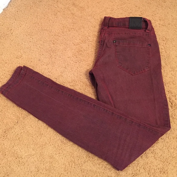 Material Girl Dark Red Jeggings - Picture 2 of 4