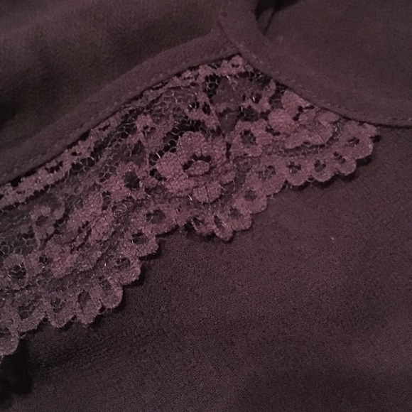 Free People plum sheer tank lace peplum purple S - Picture 3 of 4