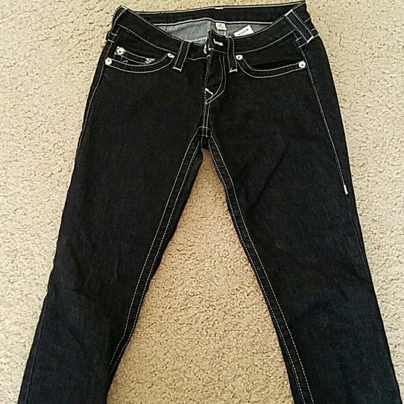 100% Authentic Tru Religion black jeans Size 28