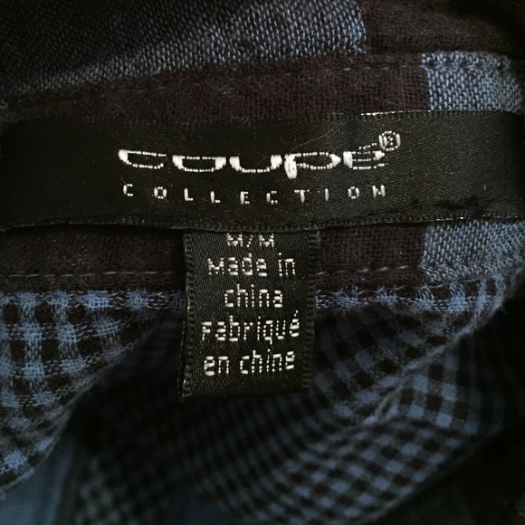 Blue Checkered Button Down Tunic - Picture 4 of 4